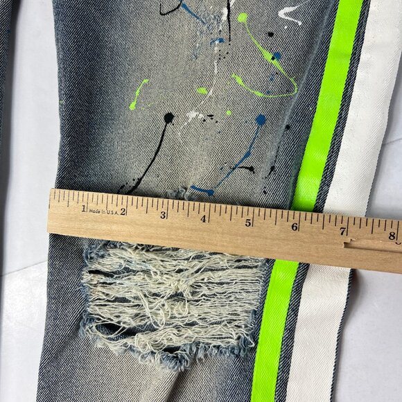 Cult Of Individuality Jean Men 33x31* Rocker Slim Paint Splatter Denim Tag 32x33 - Picture 13 of 16